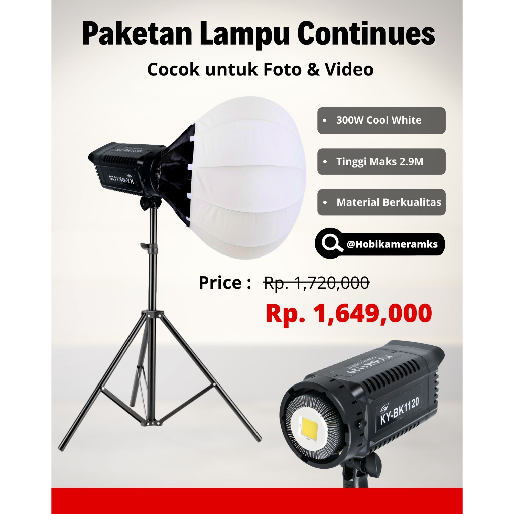 Jual Paketan Lampu Continues Shunyi Cocok Untuk Self Foto Studio Dan