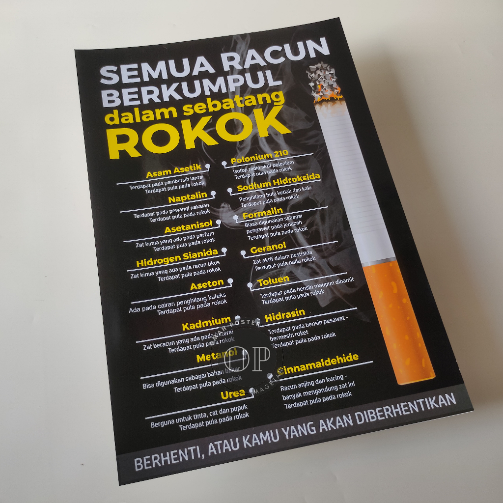 Jual Poster Semua Racun dalam Rokok - Poster Bahaya Rokok - Poster ...