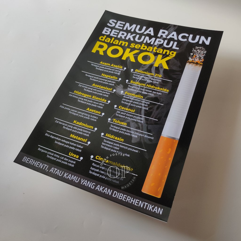 Jual Poster Semua Racun dalam Rokok - Poster Bahaya Rokok - Poster ...