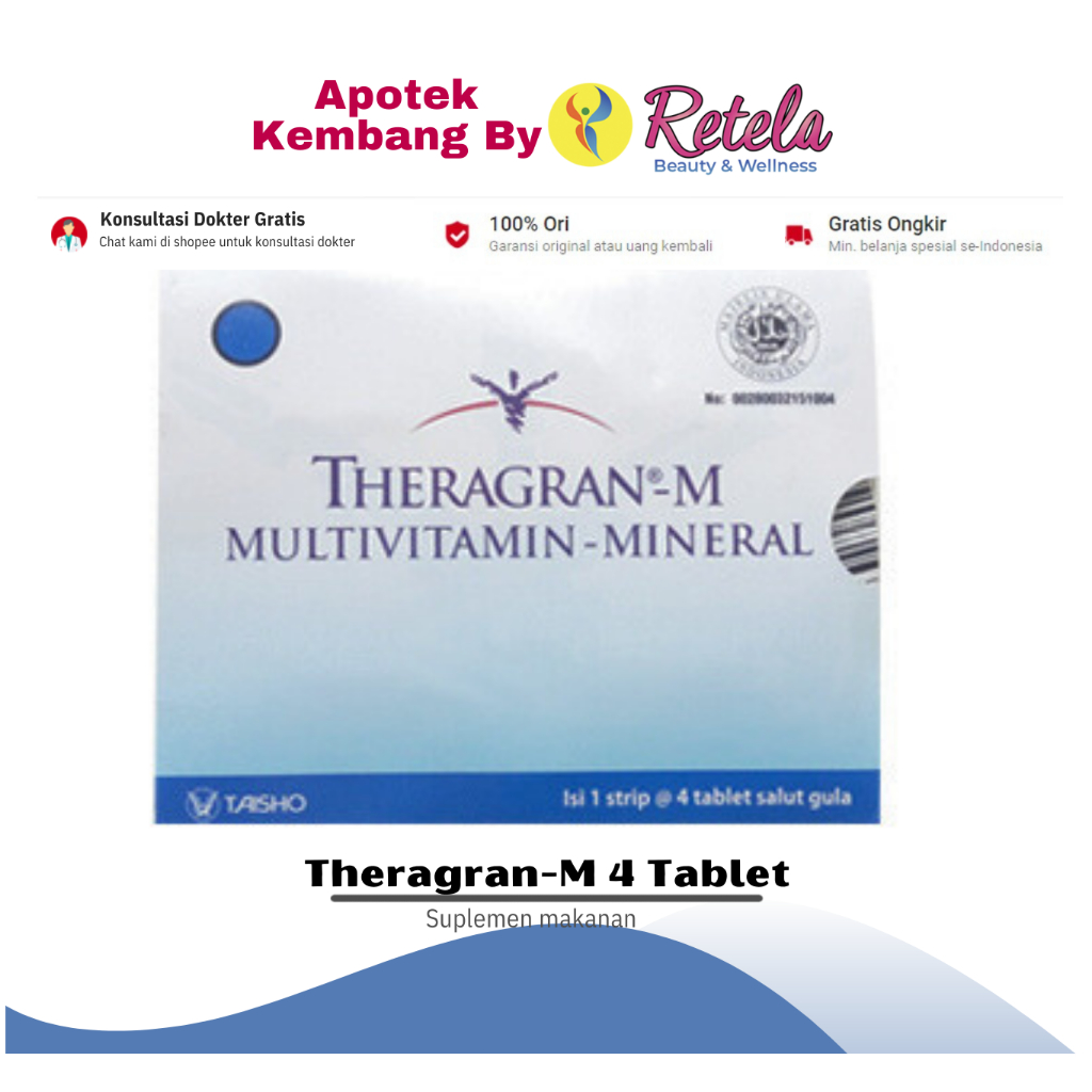 Jual Theragran M 1 Strip Isi 4 Tablet (N)/ MULTIVITAMIN | Shopee Indonesia