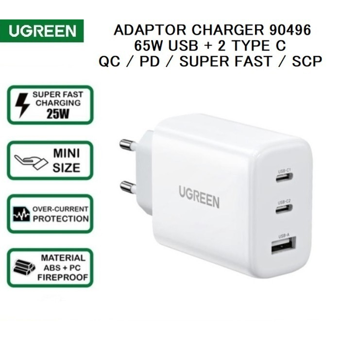 Jual Ugreen Adaptor Kepala Charger W Port Usb Type C Pd Fast