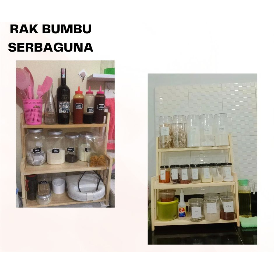 Jual ((TERMURAH )) RAK BESAR/JUMBO… Rak Bumbu Dapur Serbaguna Susun 3 ...