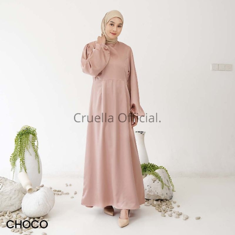 Long dress satin polos sales