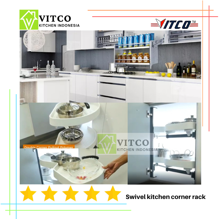 Jual VITCO Swivel Kitchen Corner Rack / Rak sudut lemari dapur/ Kitchen ...