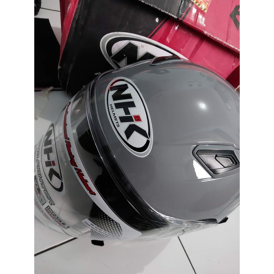 Jual Helm NHK R1 Max Upgrade New Grey Glossy | Shopee Indonesia
