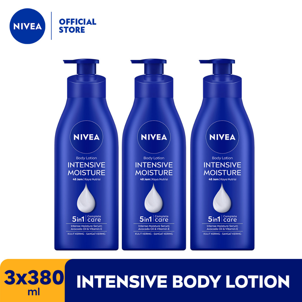 Jual NIVEA Body Intensive Lotion 380ml Triplepack | Shopee Indonesia