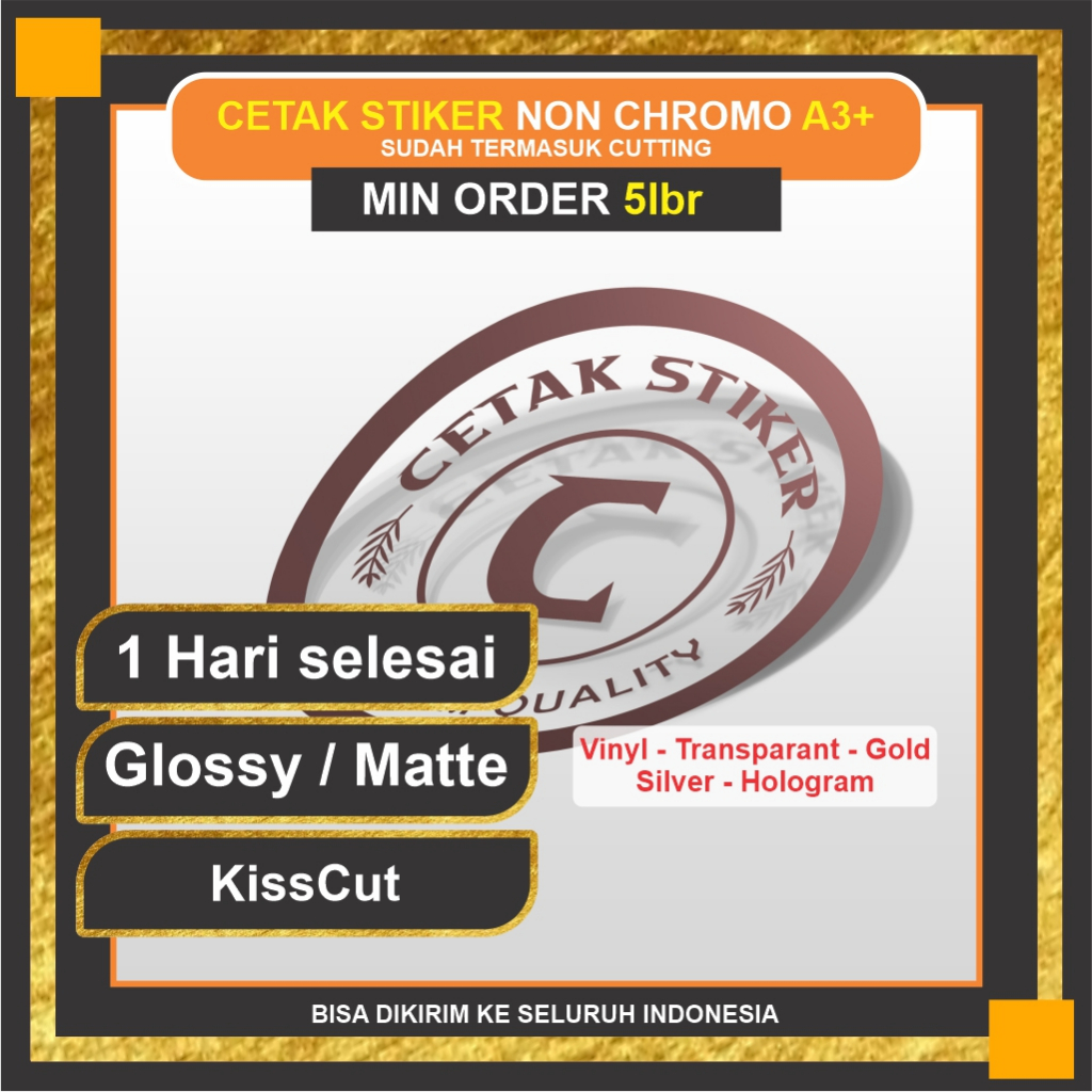 Jual Ncmo Print Cut Stiker Vinyl Transparant Gold Silver Hologram