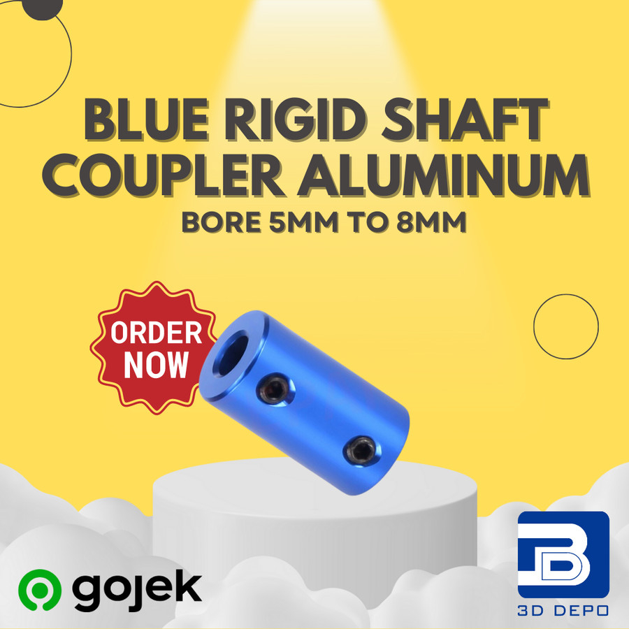 Jual Blue Rigid Shaft Coupler Aluminum Alloy Coupling Bore 5mm to 8mm ...