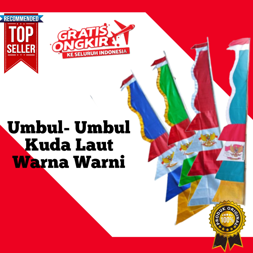 Jual Bendera Umbul-Umbul Kuda Laut Merah Putih Warna Warni Bendera Isi ...