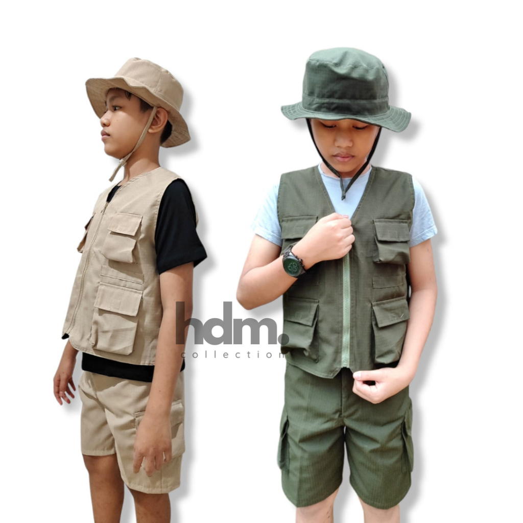 Jual Rompi anak petualang Paket lengkap Rompi Celana Topi rimba ...