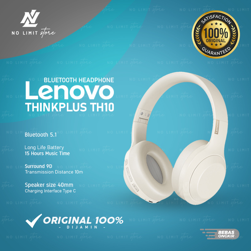 Jual Thinkplus LENOVO TH10 Wireless Headphone Bluetooth Headset ...