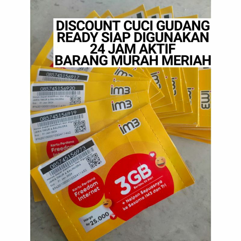 Jual PERDANA INDOSAT IM3 3GB AKTIF SIAP PAKAI | Shopee Indonesia