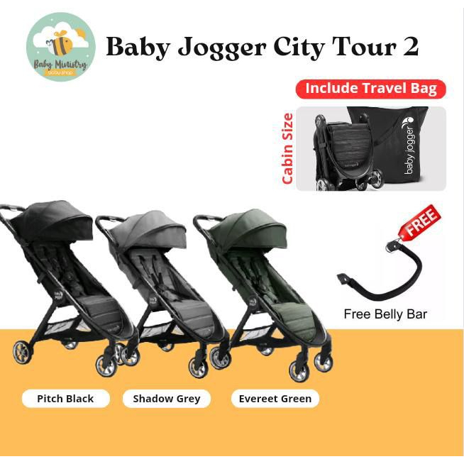 Jual (READY STOCK) BABY JOGGER STROLLER CITY TOUR 2 pitch black (FREE