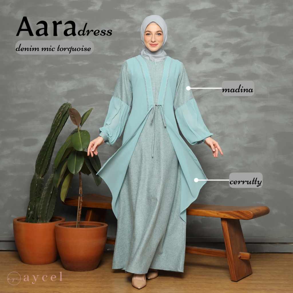 Jual AARA DRESS BY AYCEL | Gamis Madina Mix Cerrutty | Shopee Indonesia
