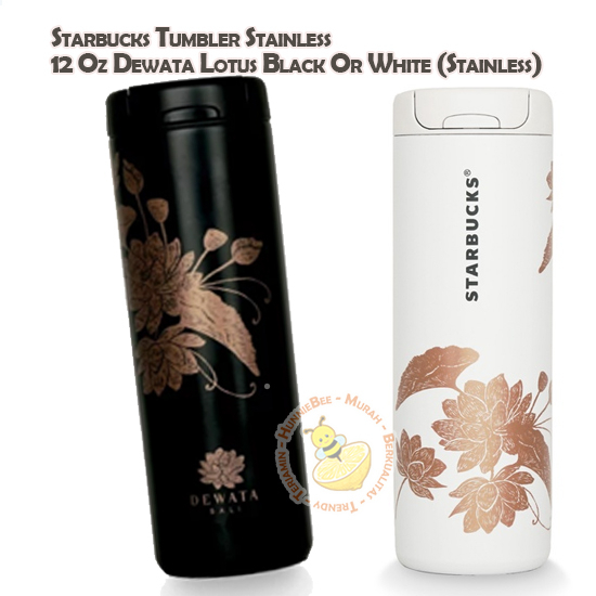 Jual Starbucks Tumbler Stainless 12 Oz Dewata Lotus White Hitam Atau