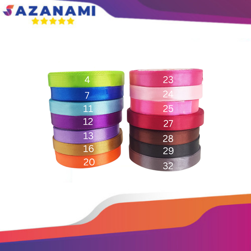 Jual PITA SATIN 1/2'' X 20Y TALI PITA SAKURA WARNA PITA KADO JEPANG