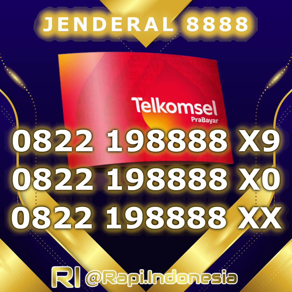 Jual Kartu Perdana Nomor Cantik Telkomsel 8888 Jenderal Kuartet Kwartet ...