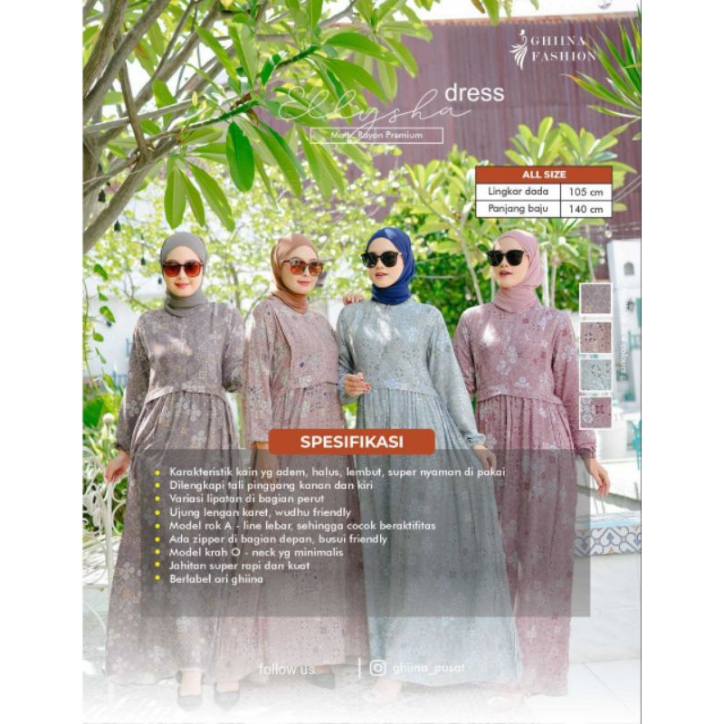 Jual ELLYSHA DRESS - GHIINA FASHION | Shopee Indonesia