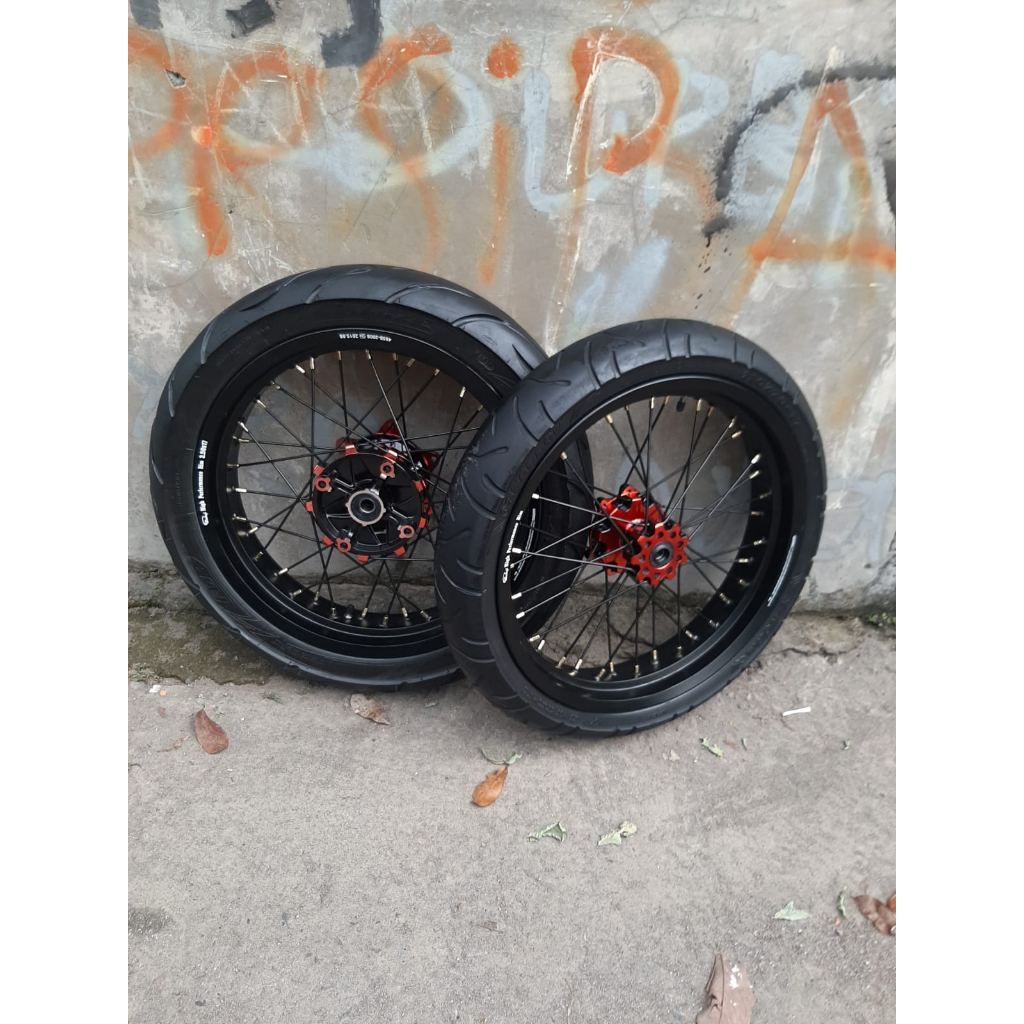 Jual Wheelset Sumo Honda CRF Roda Set Supermoto CRF 150 L Ban Supermoto ...