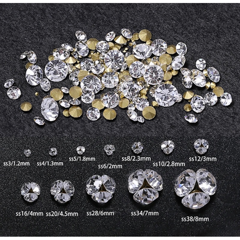 Jual DIAMOND CRYSTAL RHINGSTONE TANPA CANGKANG TANPA LUBANG (144 pcs ...