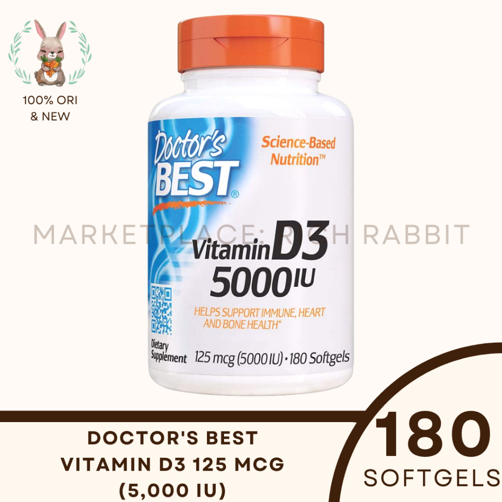 Jual Doctor's Best Vitamin D3 5000 IU 180 Softgels Doctor Dr Dietary