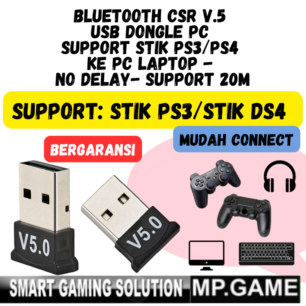 Jual Usb Bluetooth 5.0 CSR Dongle Mini (Usb Kecil)/ Bluetooth Dongle ...