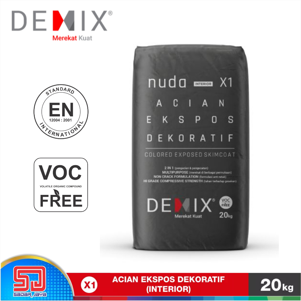 Jual Semen Instan DEMIX NUDA X1 Mortar instant Acian Ekspos Dekoratif ...