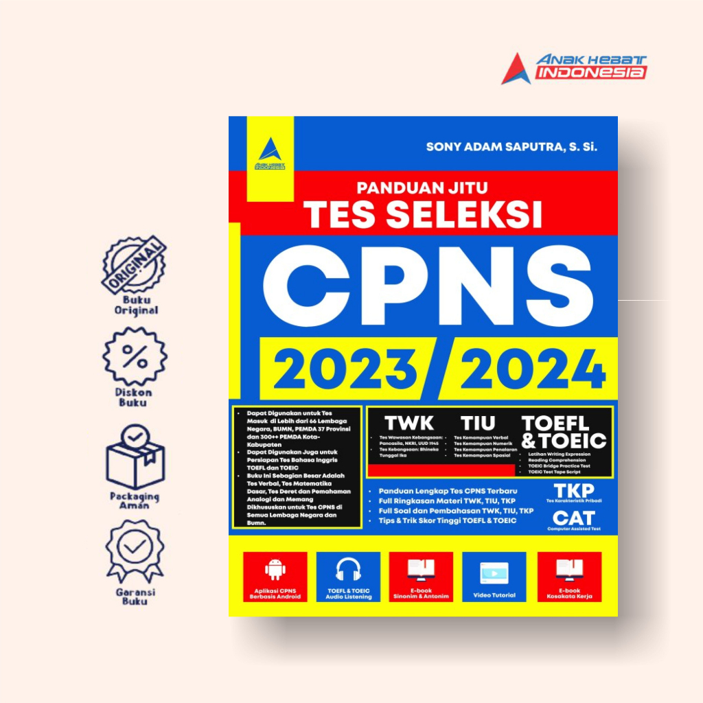 Jual Buku Panduan Jitu Tes Seleksi CPNS 2023-2024 - Sony Adam Saputra ...