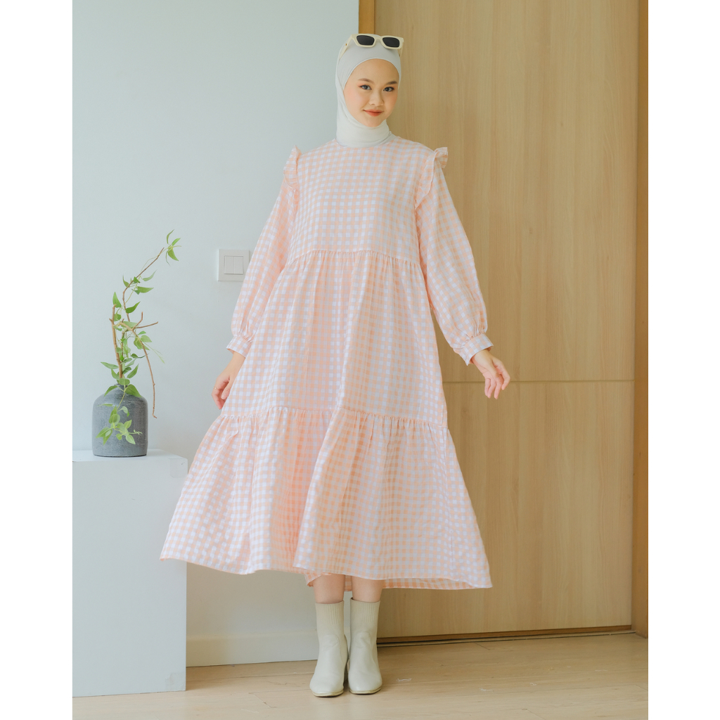 Jual Mayoutfit Sonia Mididress Dress Gamis Model Layer Korea Motif