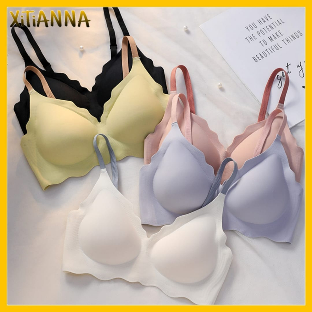 Jual XT Bra Wanita Seamless Bahan Lembut Ice Silk Model Jepang Korea Style  Sexy BRA13 | Shopee Indonesia