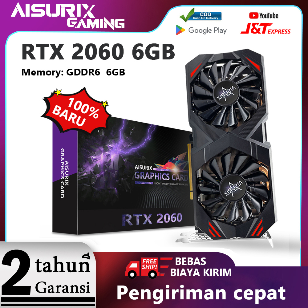 Jual AISURIX VGA Card RTX 2060 6GB GDDR6 PCIE16 VGA RTX2060 6G for