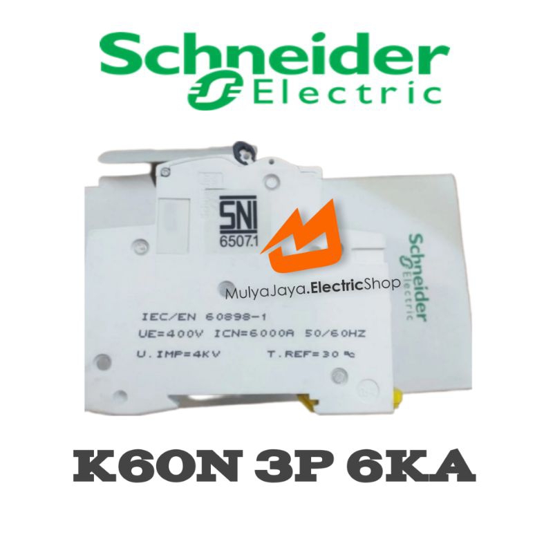 Jual MCB K60N 3P 6kA Schneider Original mcb k60n 4A 6A 10A 16A 20A 25A ...