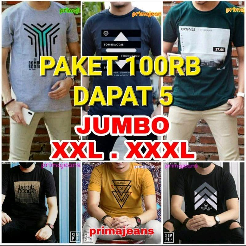 Jual Paket Kaos Distro Jumbo XXL 100rb Dapat 5Pcs | Shopee Indonesia