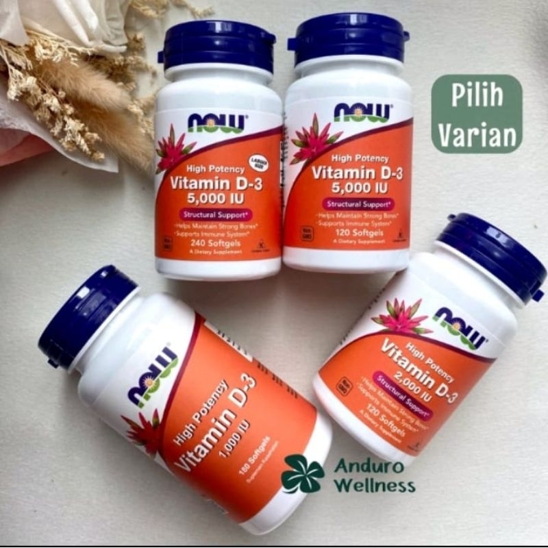 Jual Vitamin D3 NOW 1000 iu 2000 iu 5000 iu 240 gels 120 gels Shopee