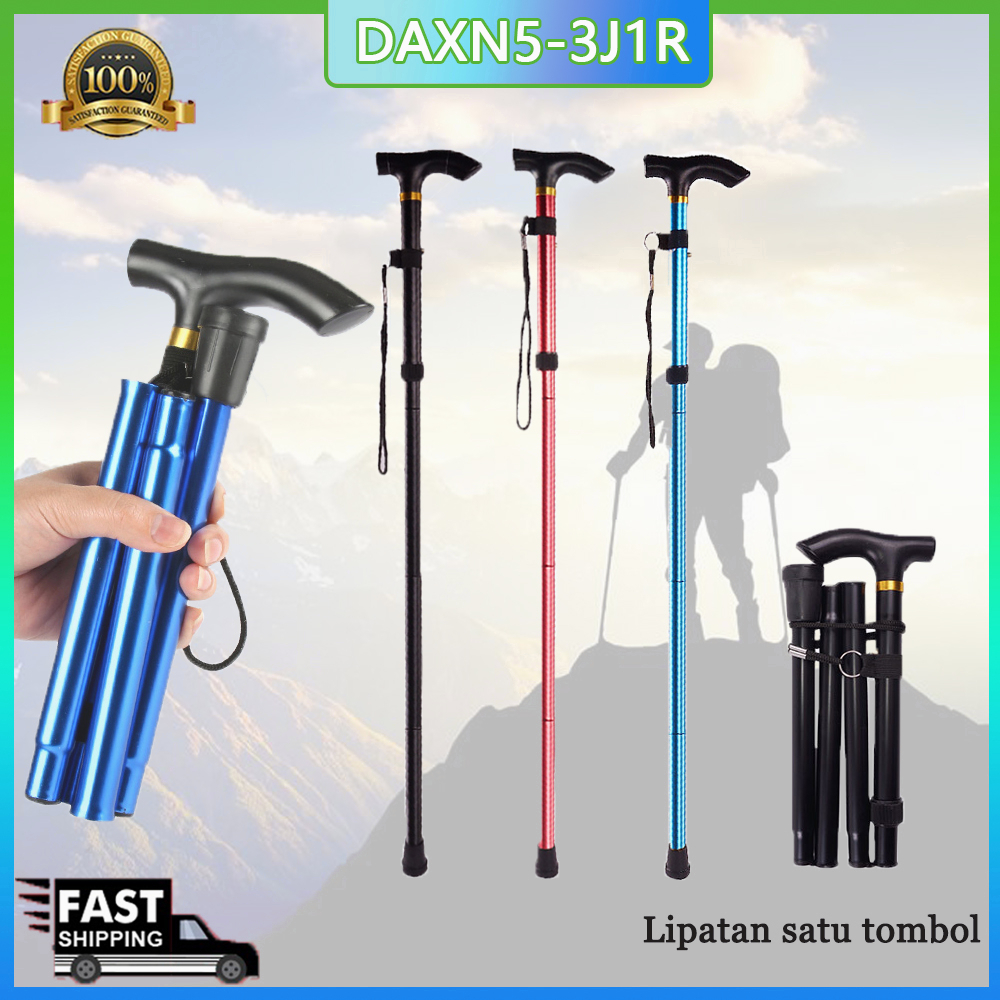 Jual Tongkat Lipat Kaki Tiang Trekking Tongkat Portabel Murah Alat Bantu Jalan Walking Stick