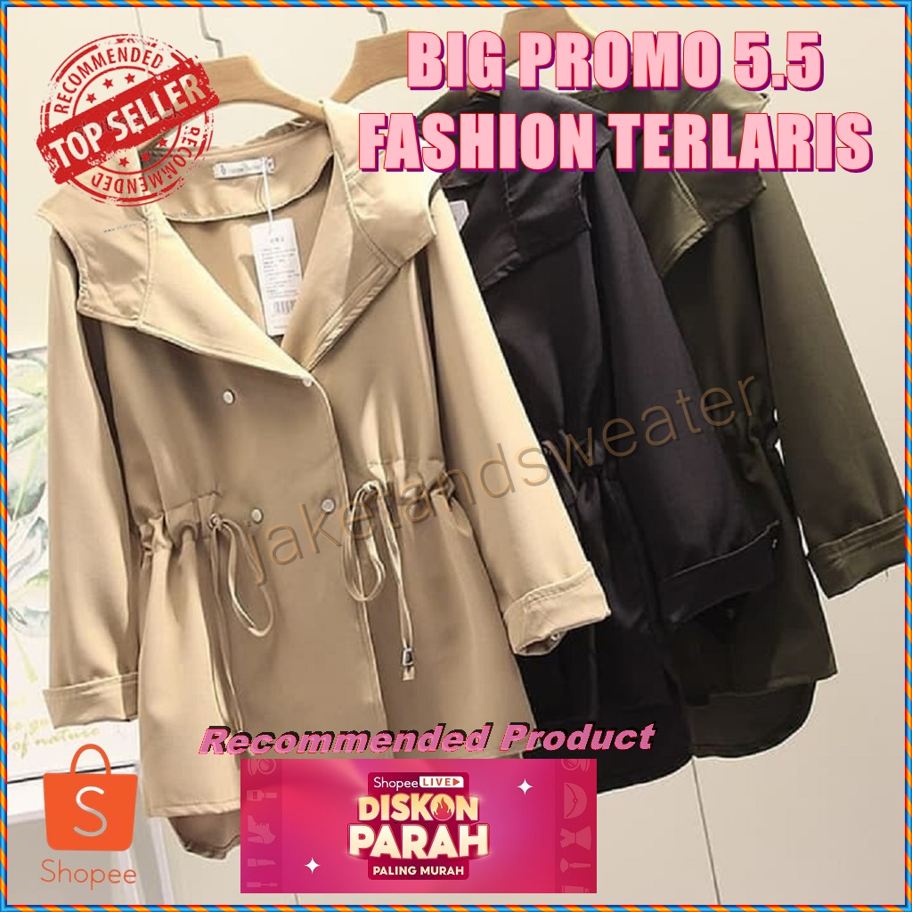 Jual Promo -Jacket Parka Wanita Tebal Anti Dingin Bahan Baby Kanvas ...