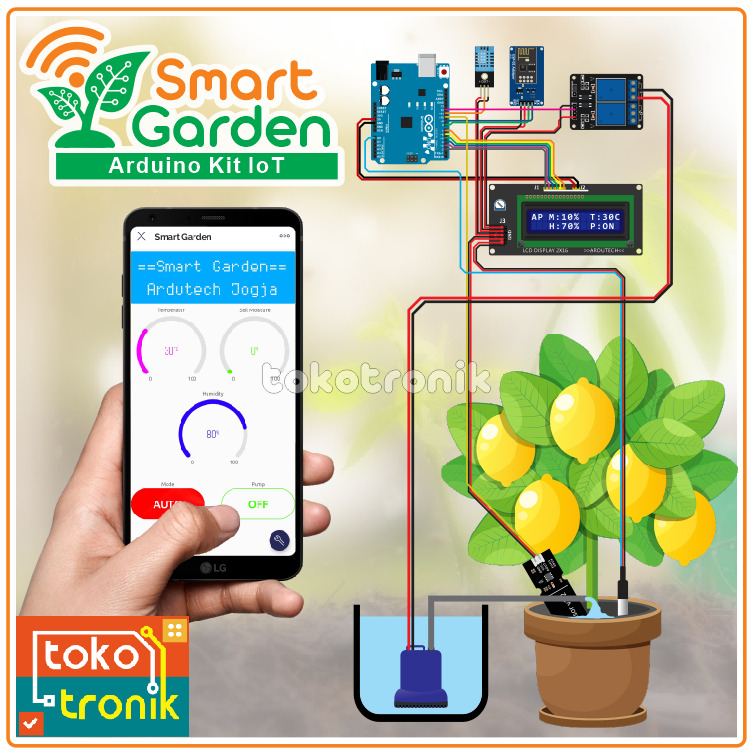 Jual Arduino IoT Smart Garden - Kit Arduino IoT Penyiram Tanaman ...