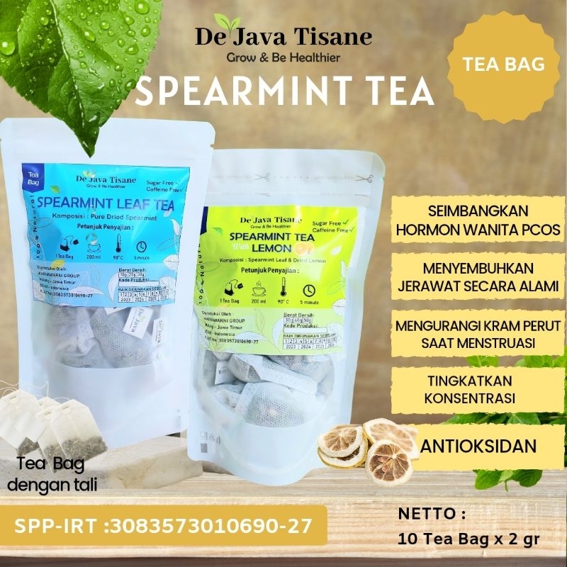 Jual Spearmint Leaf Tea Teh Daun Spearmint Natural Alami Tea Bag Teh