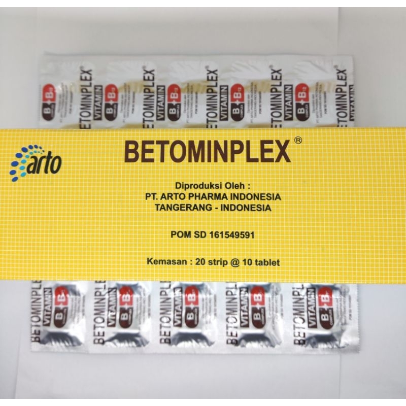 Jual BETOMINPLEX VITAMIN B COMPLEX + B12 PER STRIP ISI 10 | Shopee ...