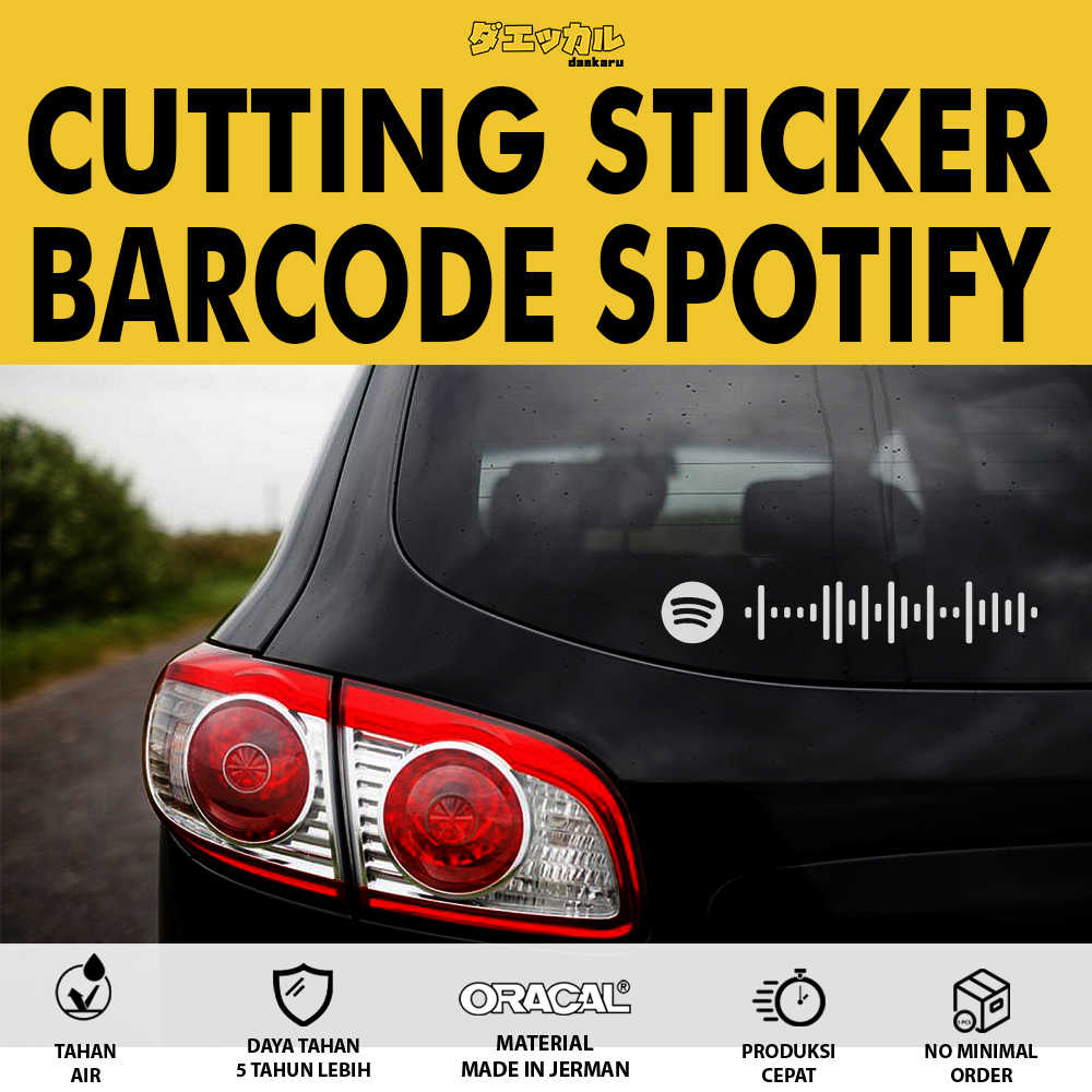 Jual Custom Cutting Sticker Track Lagu Barcode Spotify Decal | Shopee ...