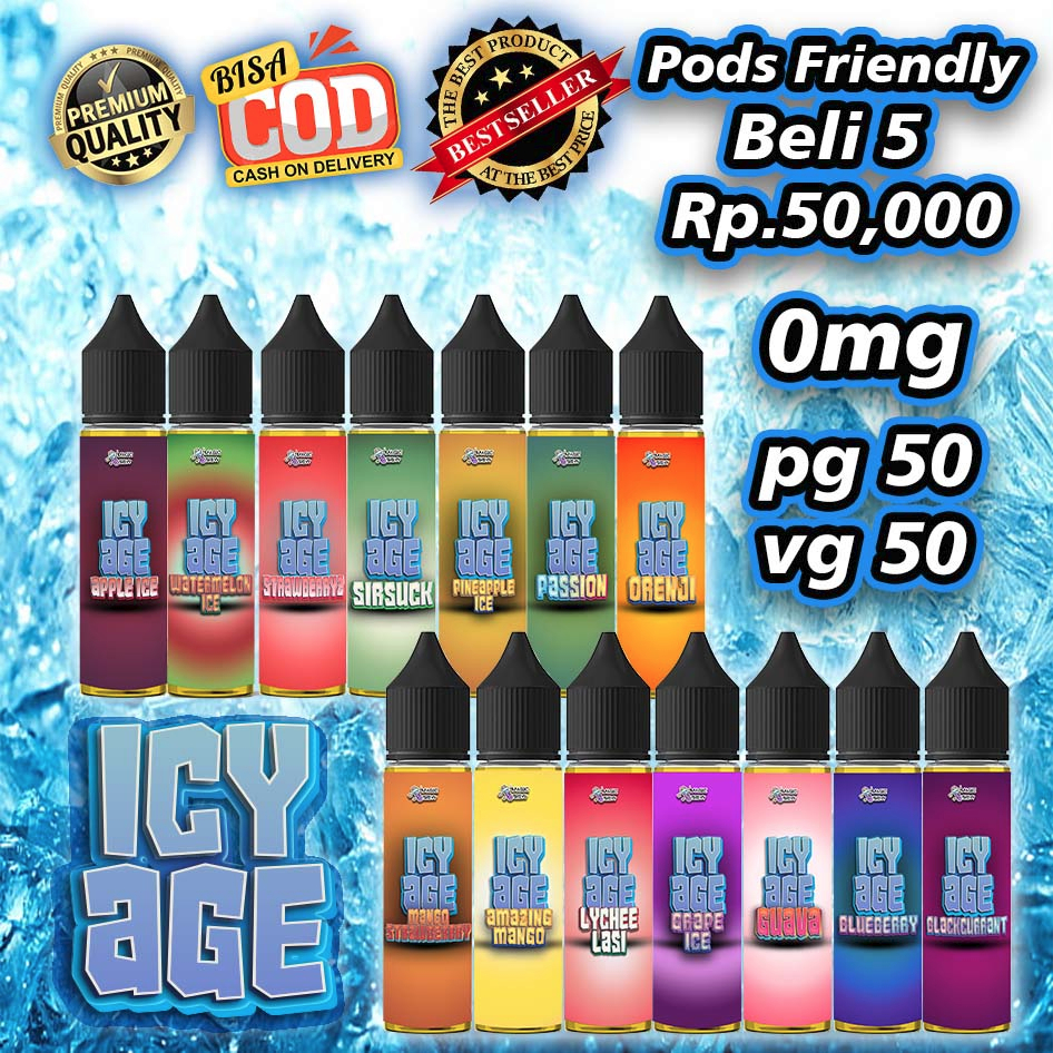 Jual Liquid Likuid Pod Dingin Ice Ml Icy Age Liquit Saltnic Vape