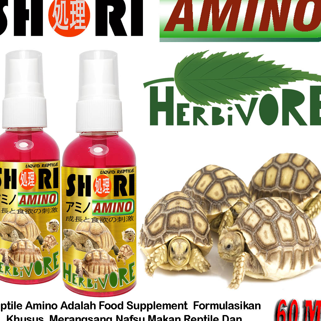 Jual SHORI AMINO HERBIVORE VITAMIN PENAMBAH NAFSU MAKAN REPTIL SULCATA