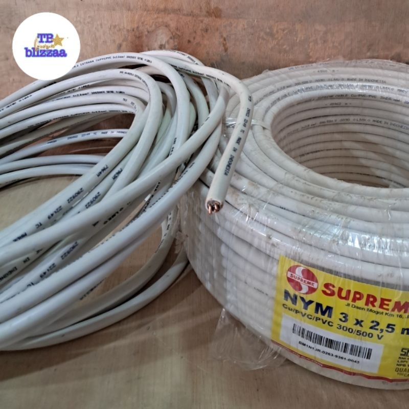 Jual Kabel NYM 3x2.5 SNI Kabel Supreme 3x2.5 Meteran Kabel Eterna 3x2 ...