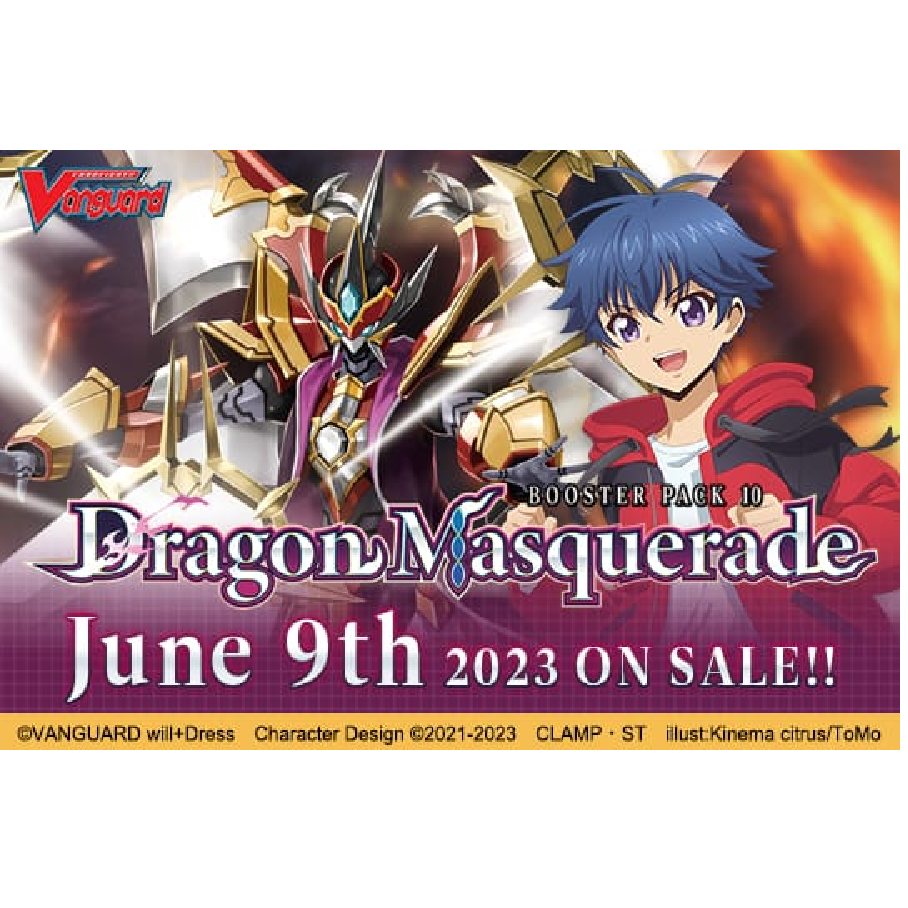 dragon masquerade booster box Cardfight Vanguard will+Dress: Box(8885009408642) Each CFV Dragon Masquerade Booster Box contains 16 booster packs Jual Vanguard Cardfight Bt 10