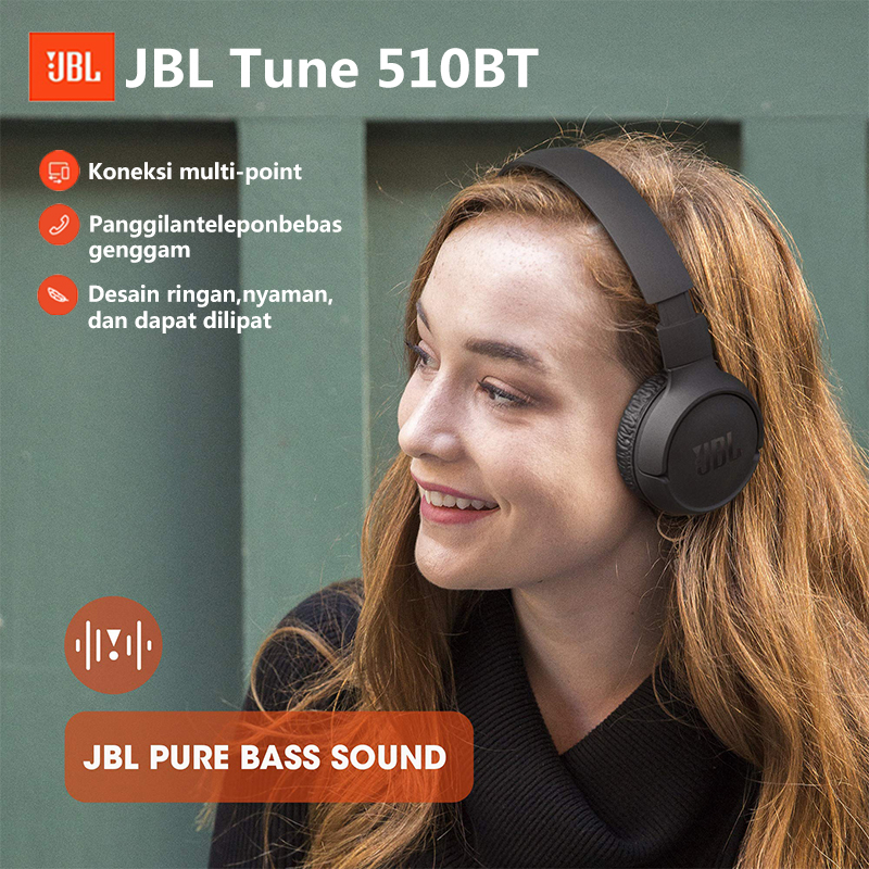 Jual JBL Tune 510BT Wireless OnEar Headphones With Purebass Sound JBL
