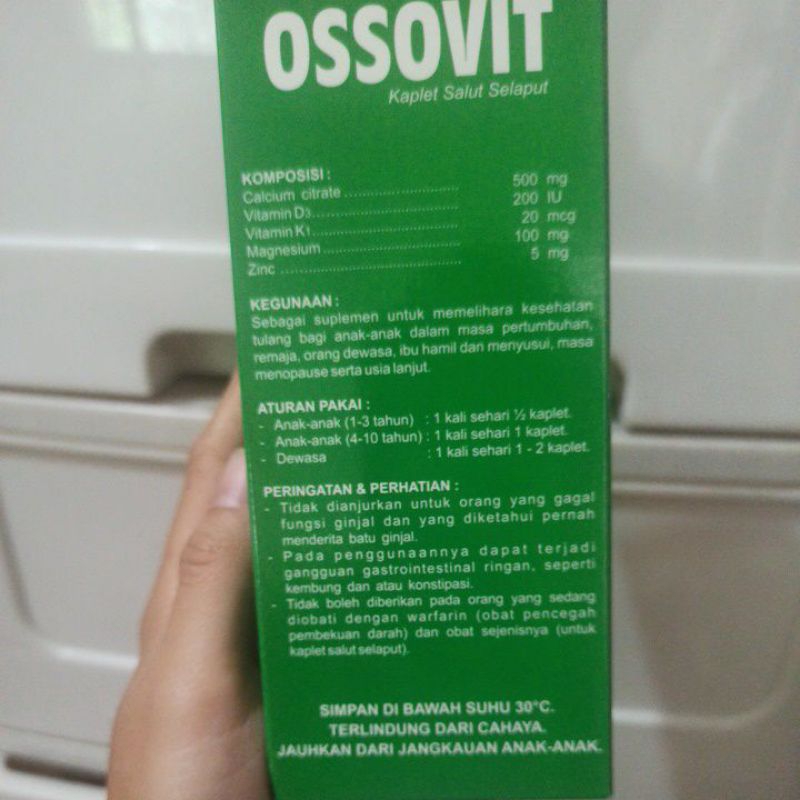 Jual Ossovit suplemen vitamin kalsium tulang Strip 6 kaplet box 60 ...