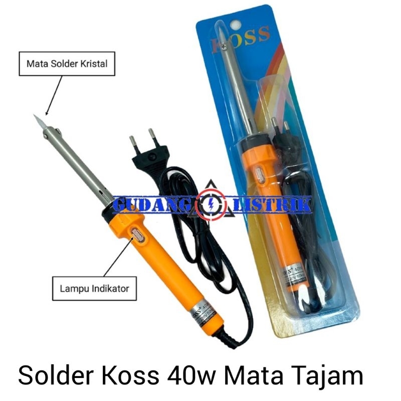 Jual Solder Watt Koss Soldering Iron Dengan Lampu Indikator Mata Runcing Shopee Indonesia