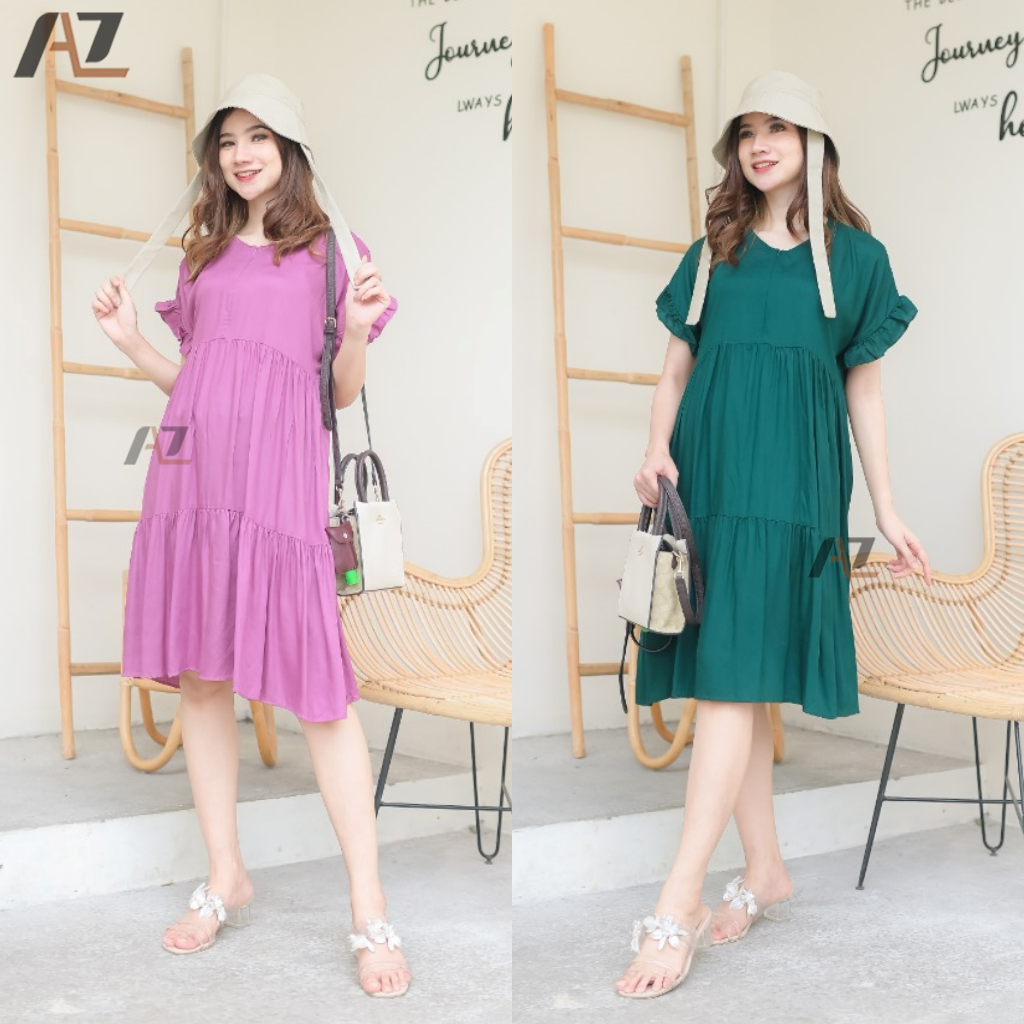 Jual Dress Pendek Wanita Busui Rayon Premium / Baju Daster Busui Bumil