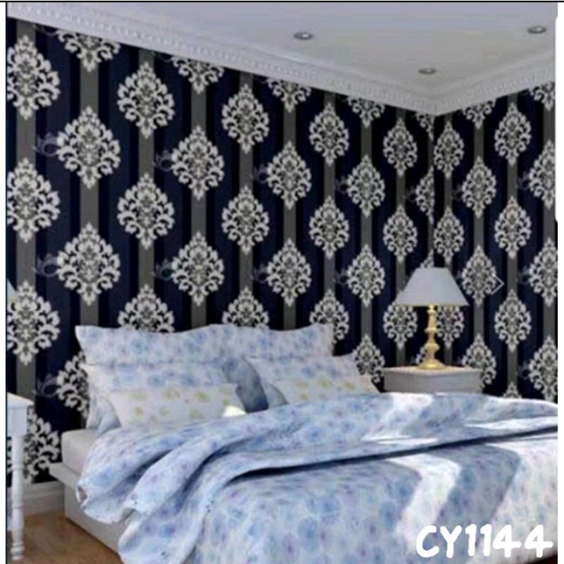 Jual Wallpaper Dinding Batik Hitam Abu Wallpaper Dinding Kamar Tidur Wallpaper Dinding Ruang 2633