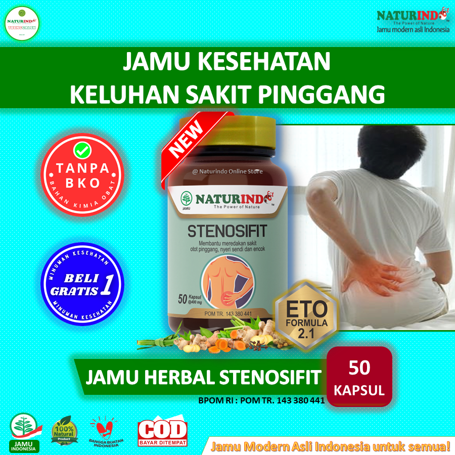 Jual Obat Sakit Pinggang Encok Saraf Kejepit Paling AMPUH STENOSIFIT ...